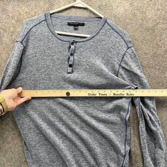 John Varvatos U.S.A. Henley Shirt Mens Medium Gray Long Sleeve Lightweight - Picture 6 of 10